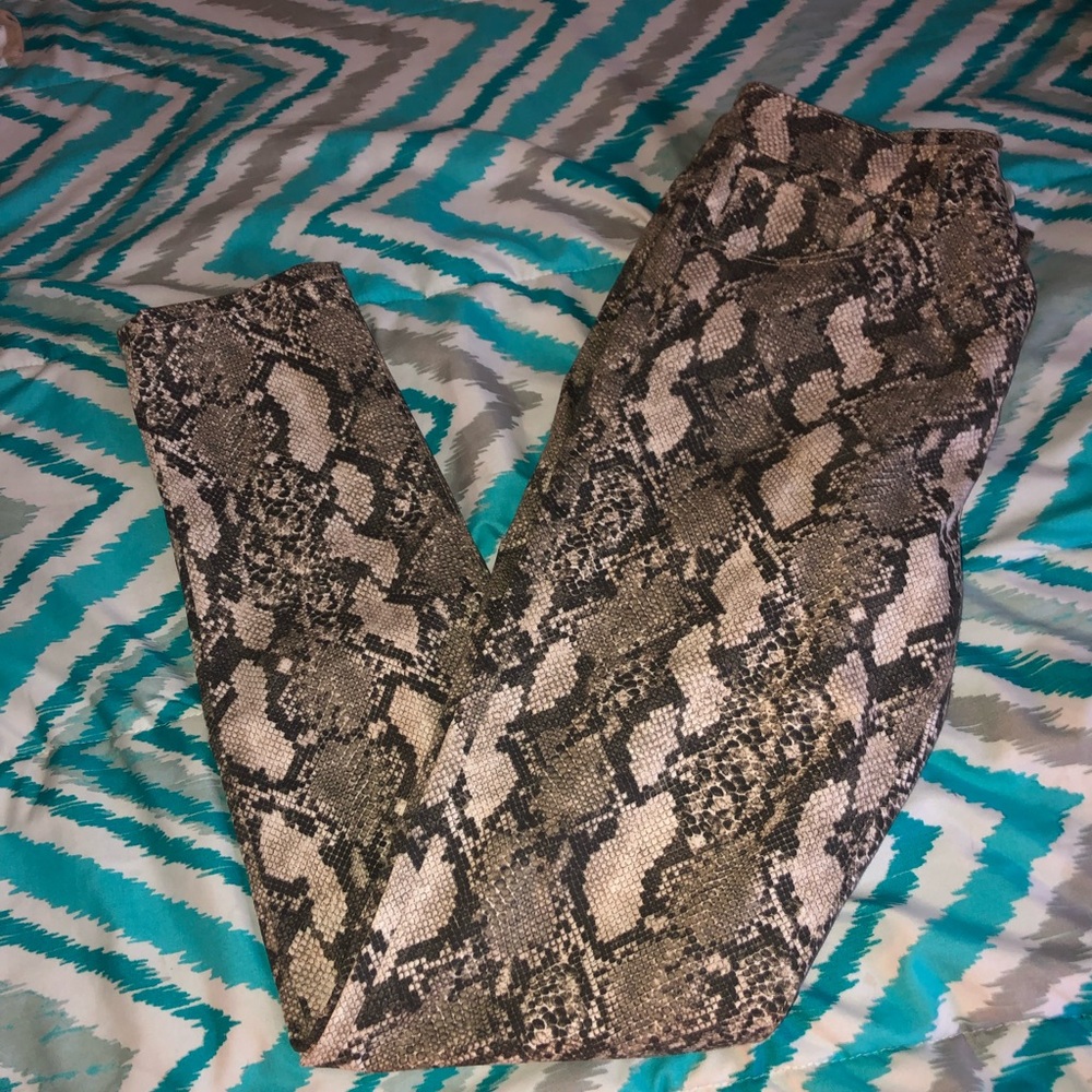 Snakeskin Skinny Jeans